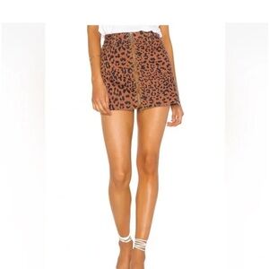 We the free leopard denim skirt 100% cotton new